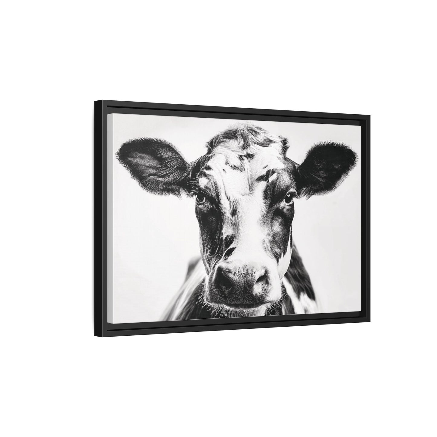 Farmhouse Cow Wall Art, Rustic Home Decor, Animal Lover Gift, Black and White Framed Print, Country Kitchen Decoration