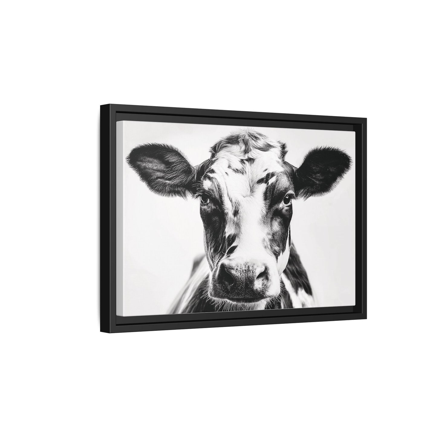 Farmhouse Cow Wall Art, Rustic Home Decor, Animal Lover Gift, Black and White Framed Print, Country Kitchen Decoration