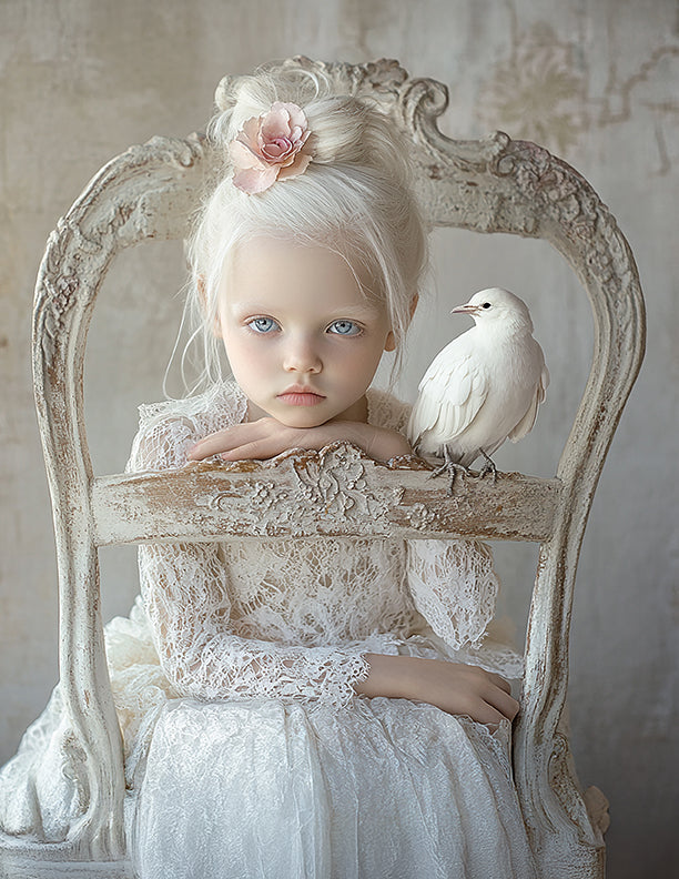 Albino Girl with Bird