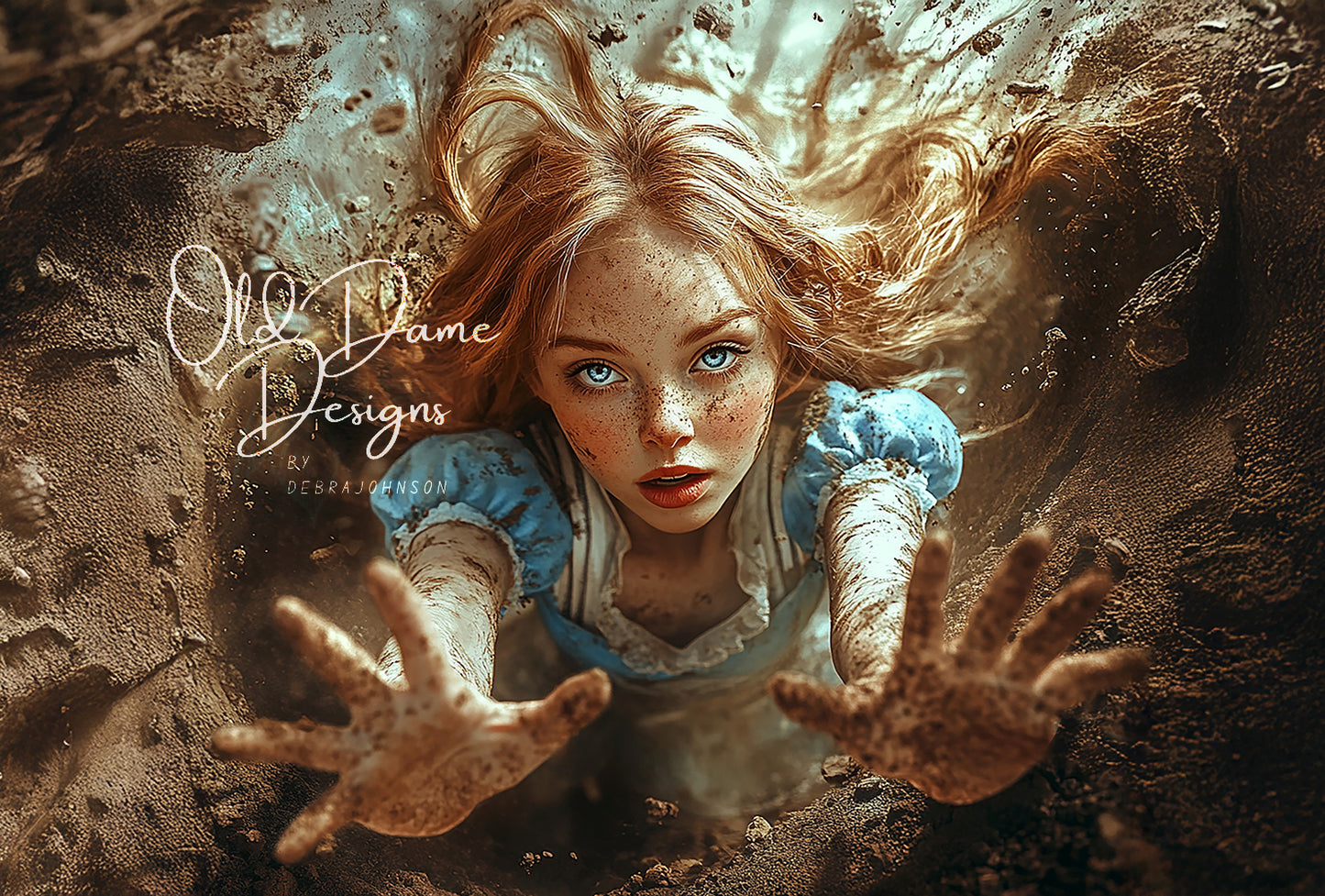 Alice Falling Down Rabbit Hole