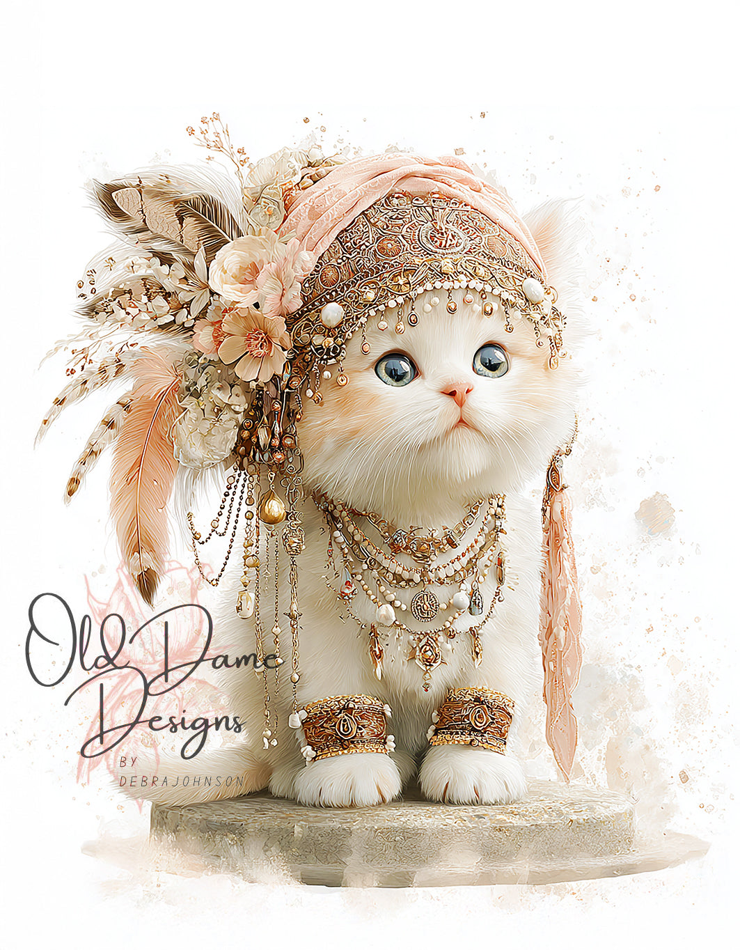 Ivory Gypsy Jewel Kitty