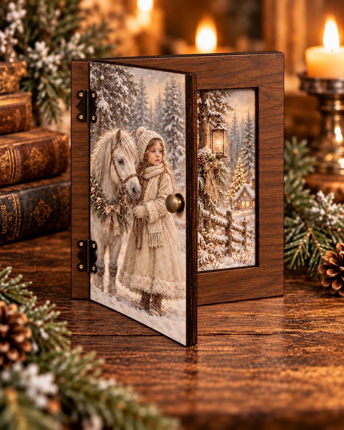 Wooden Hinged Frame Blank with Easel Stand – DIY Decoupage & Craft Blank – (ISN)