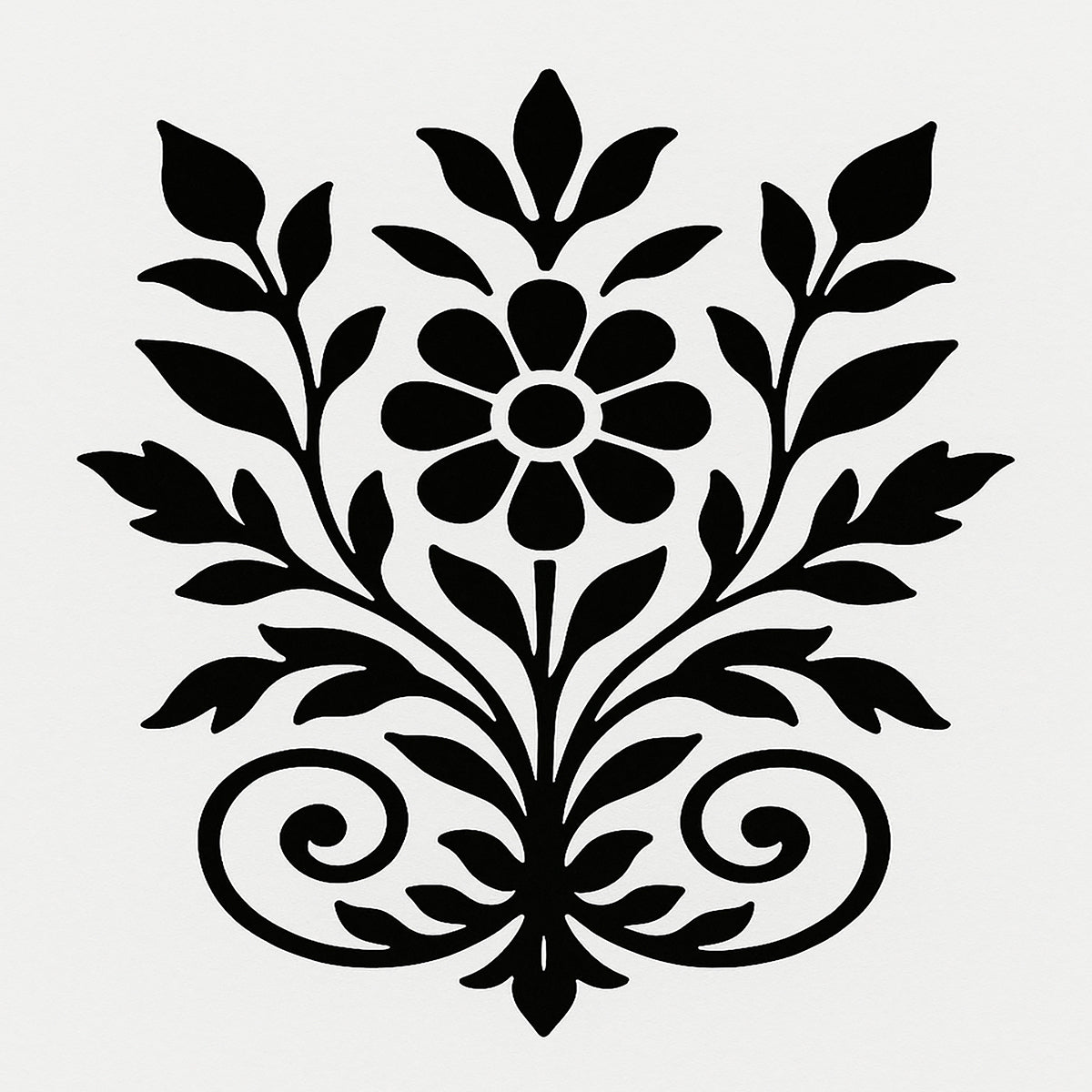 Daisy Scroll Stencil