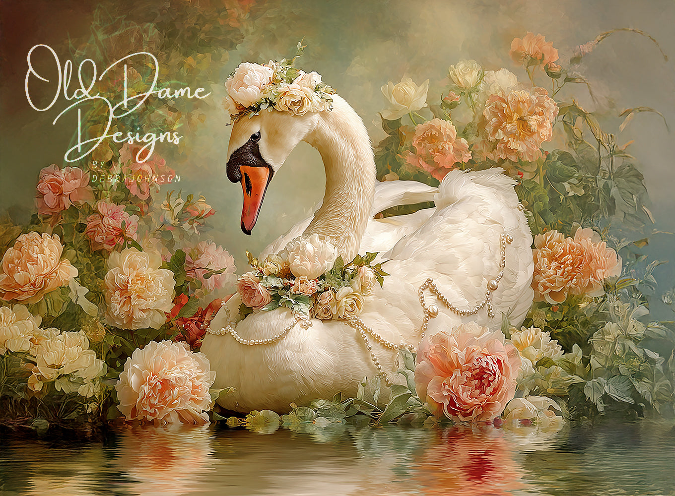 Floral Swan Elegance