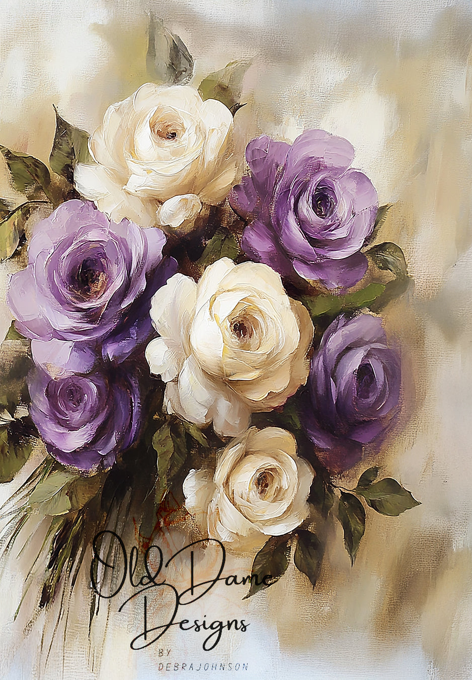 Purple White Roses
