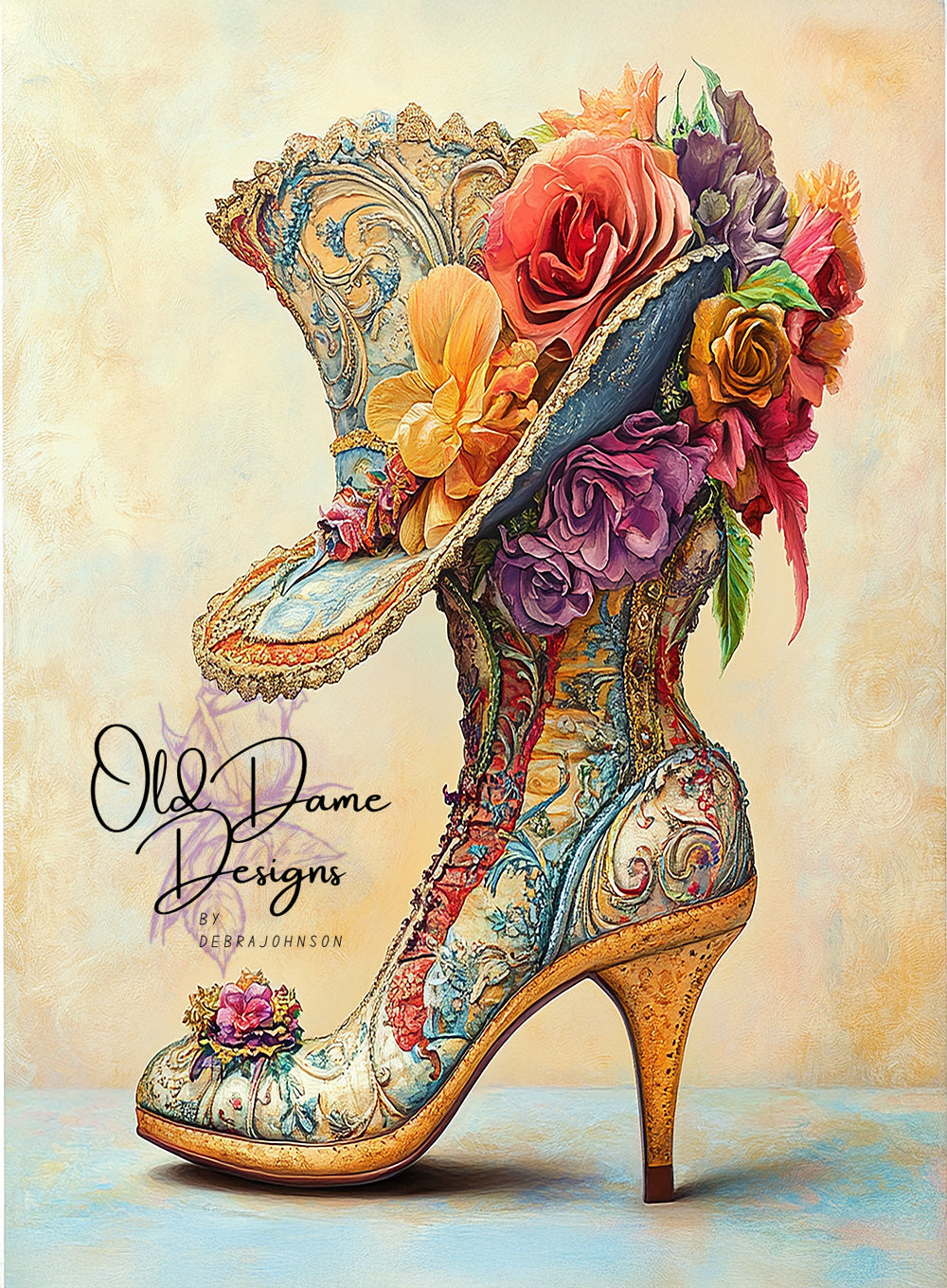 Victorian Floral Boot