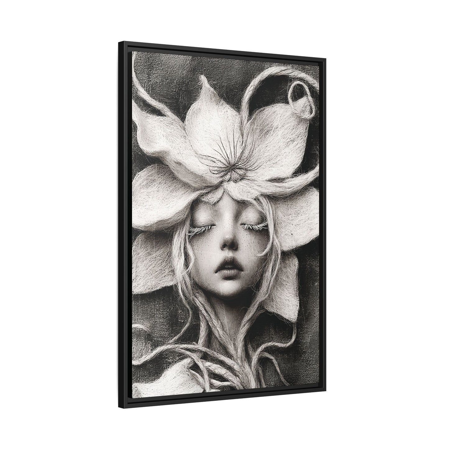 Floral Art Print | Ethereal Wall Decor, Bohemian Home Accent, Unique Gift for Art Lovers, Modern Decor, Black and White Artwork