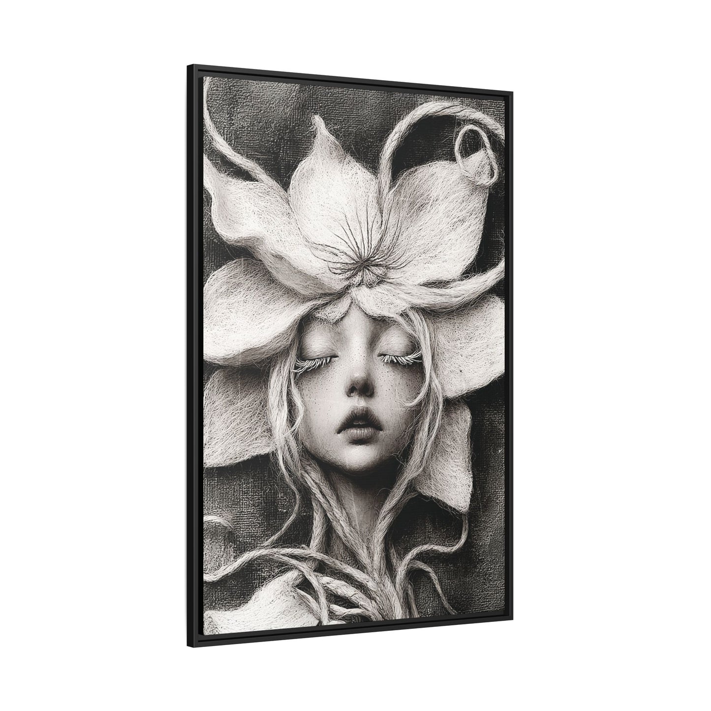 Floral Art Print | Ethereal Wall Decor, Bohemian Home Accent, Unique Gift for Art Lovers, Modern Decor, Black and White Artwork