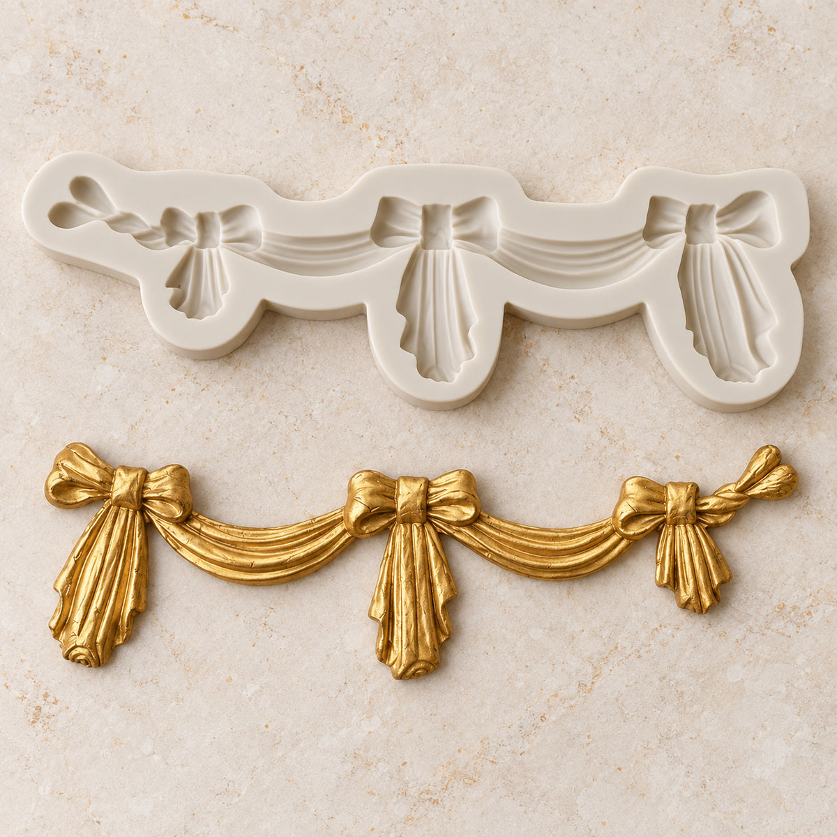 Ribbon Bow Swag Silicone Mold – Vintage Draped Garland