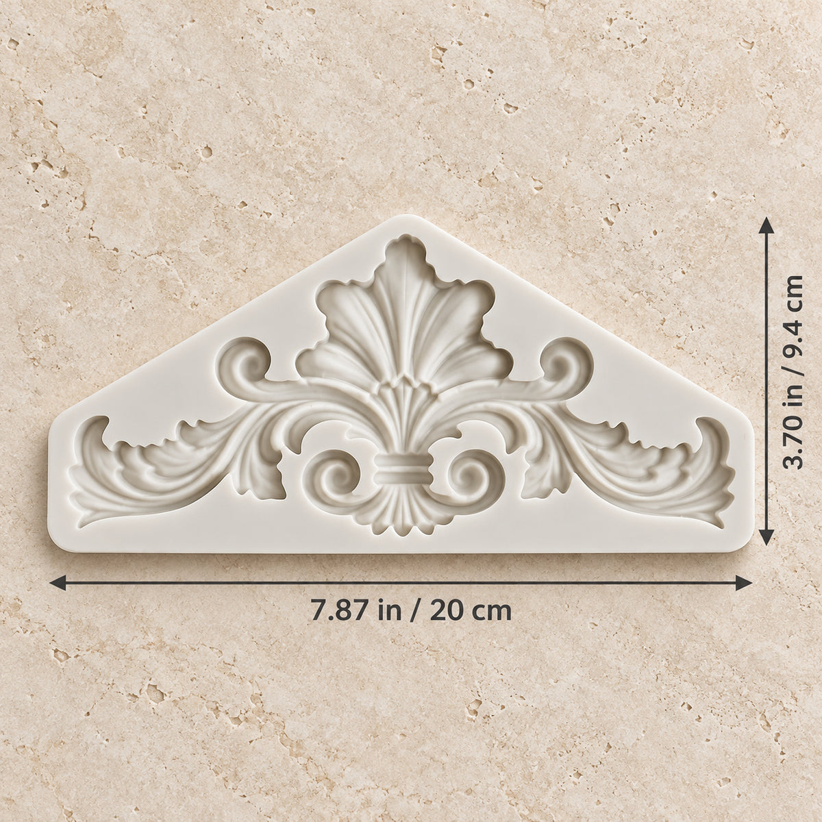 Large Baroque Crest Silicone Mold – Ornate Fan & Acanthus Scroll for Decorative Appliqués