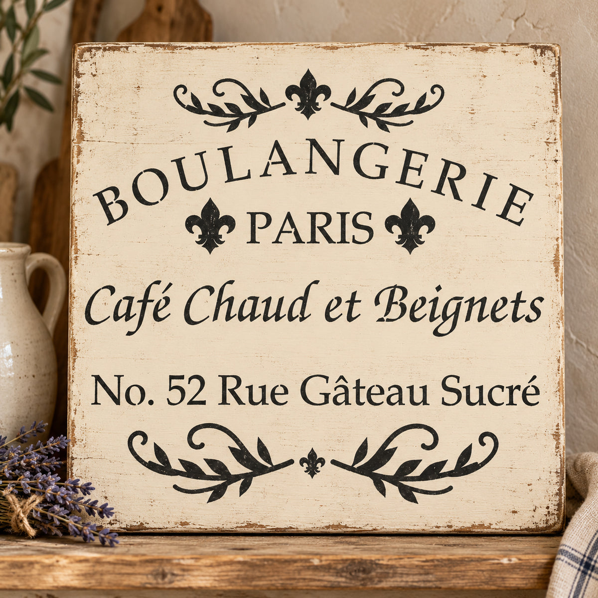 French Bakery stencil, additional view