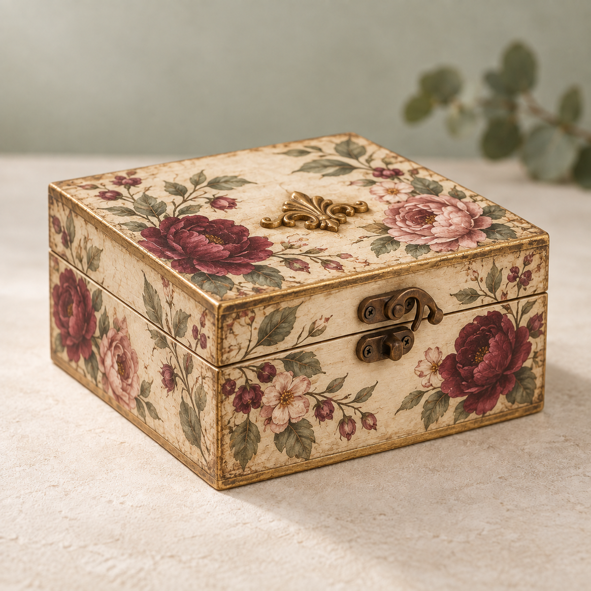 Unfinished Wooden Keepsake Box – 4.72" Square DIY Craft Blank