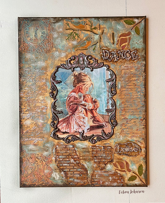 Ballet / Dance 3D Original Mixed Media Decoupage Art on Canvas