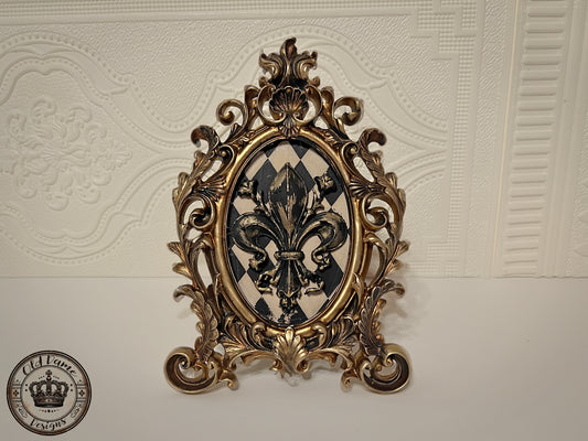 Vintage Inspired Ornate Framed Fleur * Old World European * Handcrafted *