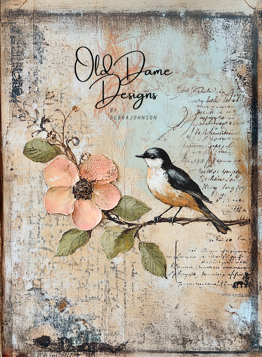 French Country Bird Paper 001