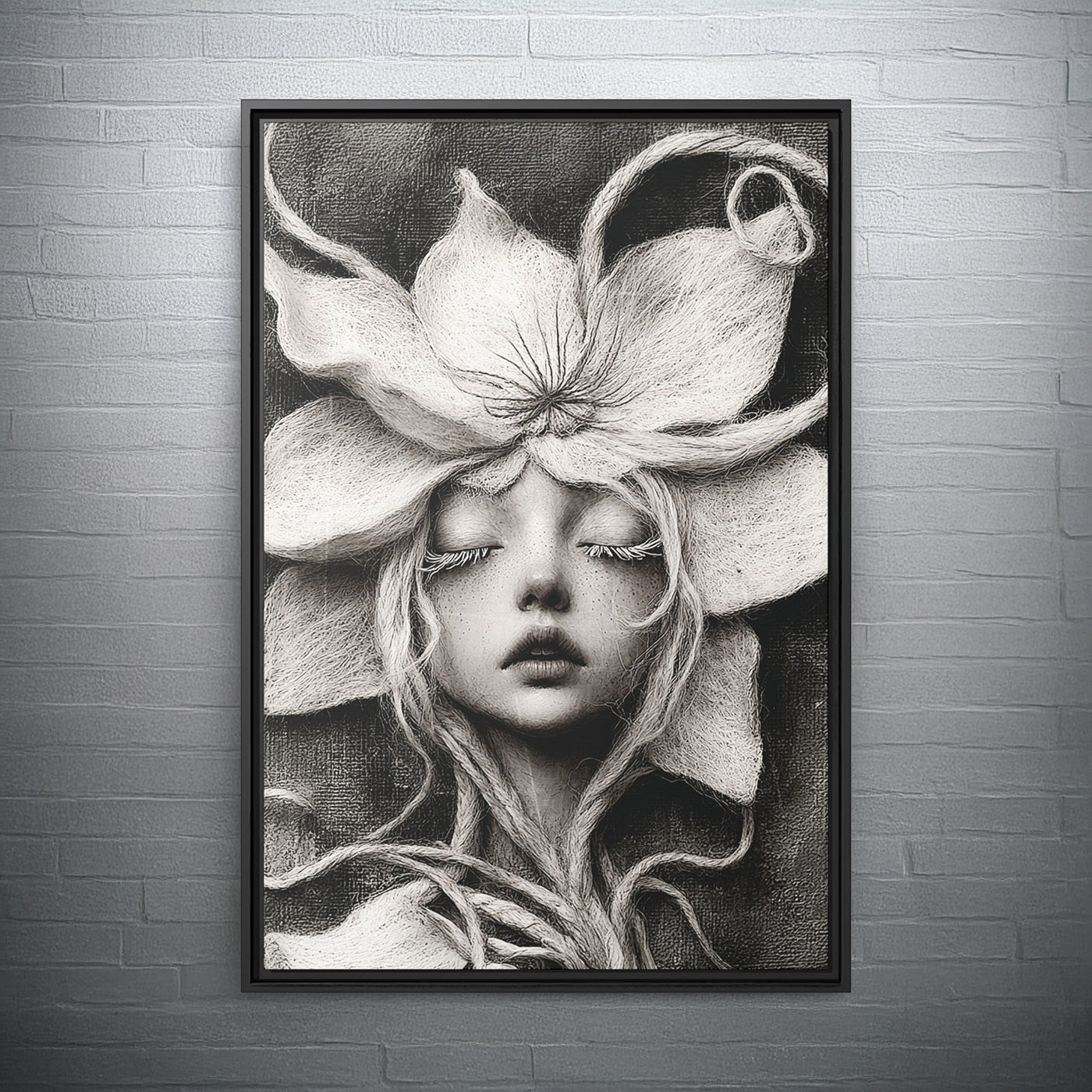 Floral Art Print | Ethereal Wall Decor, Bohemian Home Accent, Unique Gift for Art Lovers, Modern Decor, Black and White Artwork