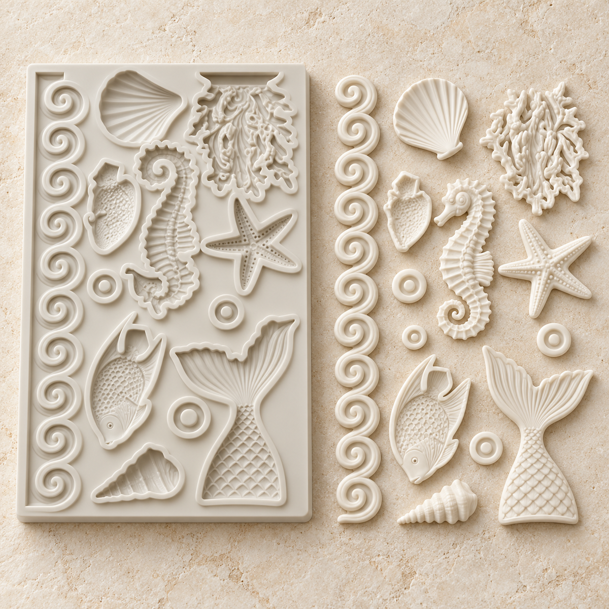 Sea Life & Mermaid Tail Silicone Mold