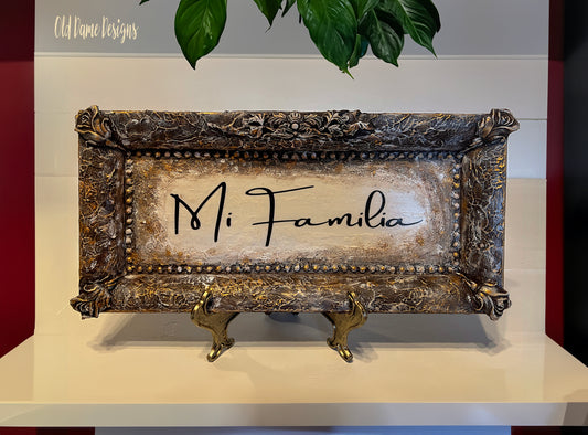 Decorative Tabletop Sign * Mi Familia * Ornate * Handcrafted * Home Accents