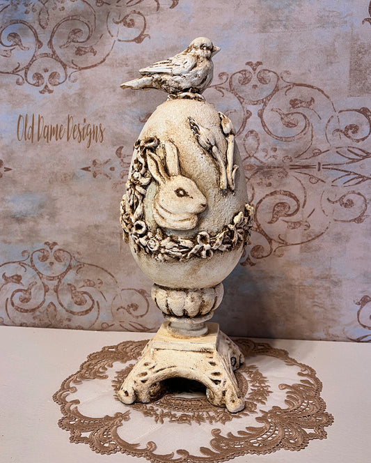 Beautiful Decorative Ornate Egg on Stand * Handmade * Spring Decor * Original