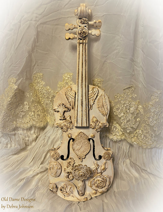 Shabby Chic Embellished Violin