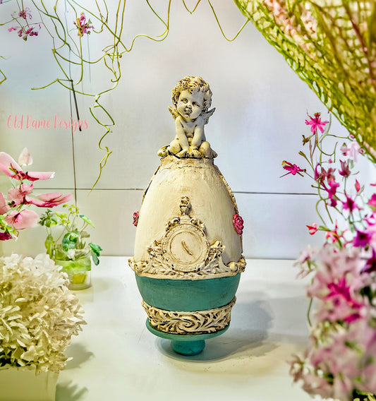 Decorative Ornate Vintage Looking Egg with Stand * Home Decor * Original