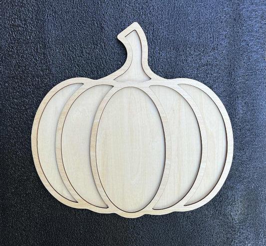 2 Piece Blank Wood Pumpkin